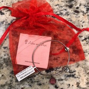 NWT Alex and Ani pink stone silver bangle